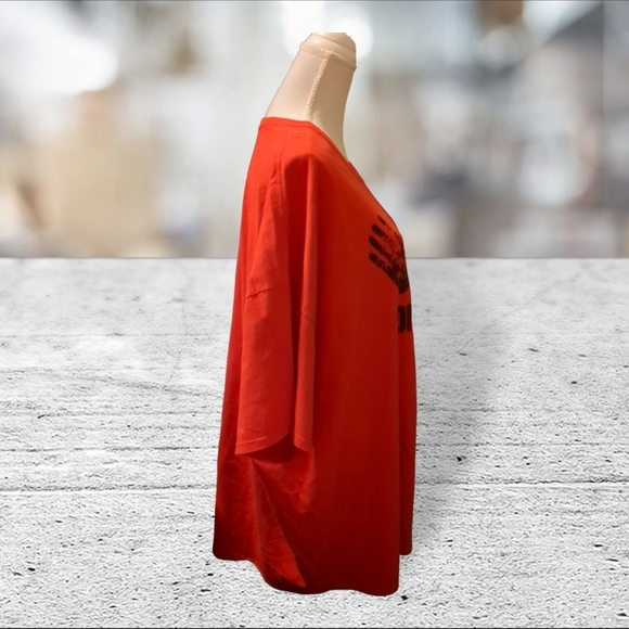 Graphic t-shirt red with black graphics size 5XL - Picture 4 of 6